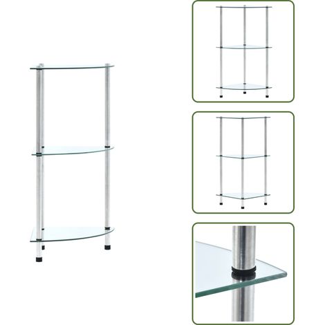 The Living Store Regal mit 3 Ablagen Transparent 30x30x67 cm Hartglas - Regal (1/5)