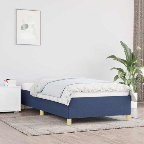 Lit simple pour adulte Cadre de lit - Bleu 80x200 cm Tissu BV307762 - BonneVie (1/5)