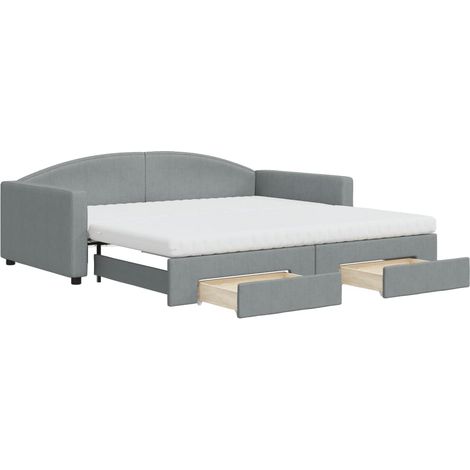 Maison Exclusive - Divano Letto Estraibile Cassetti Grigio Chiaro 100x200 Tessuto