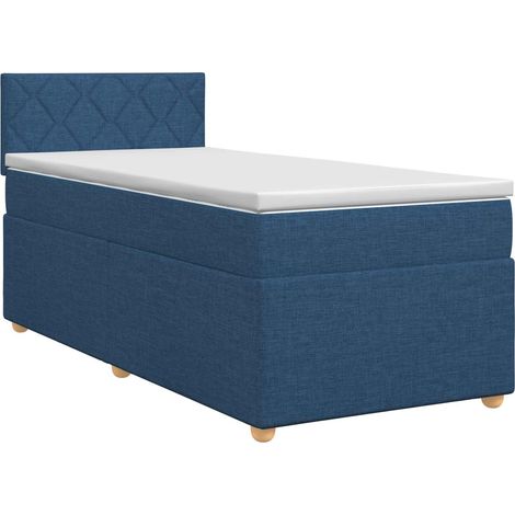 Maison Exclusive - Letto box spring con materasso Blu 90 x 190 cm Tessuto (1/5)