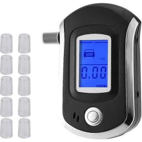 Alcootest AT6000 avec 10 embouts buccaux, éthylotest numérique professionnel avec écran LCD (1/5)