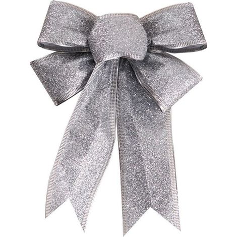 Pack of 5 Christmas sequin bows - silver