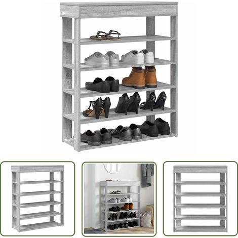 vidaXL Schuhregal Grau Sonoma 80x30x98 cm Holzwerkstoff (1/5)