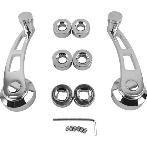 JSSEVN - Window cranks, car window handle riser, universal window roller glass cranks (Silver) (1/4)