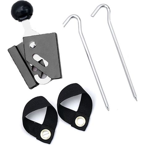 Support de tente réglable en alliage d'aluminium, lot de 6 pièces noires, accessoire de camping extérieur 6mm (1/5)