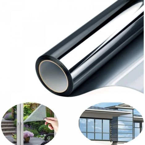 Film Fenêtre Anti Regard Film Miroir sans Tain Anti UV Film de Protection Solaire Film Auto-Adhésif (60x200cm) (1/5)