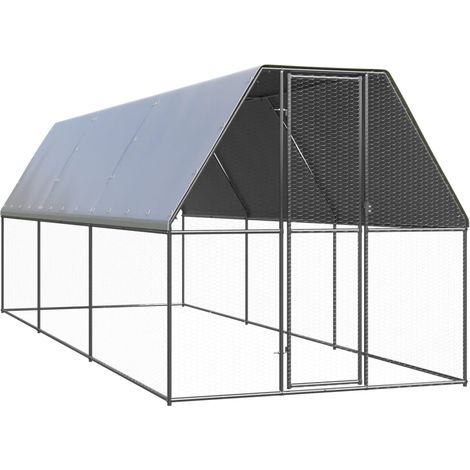 Jaula gallinero de exterior de acero galvanizado 2x6x2 m vidaXL
