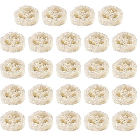 Sollbry Natürliches Luffa-Schwamm-Seifenkissen, Regerly 24 Stück Luffa-Schwamm-Seifenhalter, Luffa-Seifenhalter, Seifenkissen, Luffa-Luffa-Schwamm für Dusche, Bad, Küche, Arbeitsplatte (1/5)