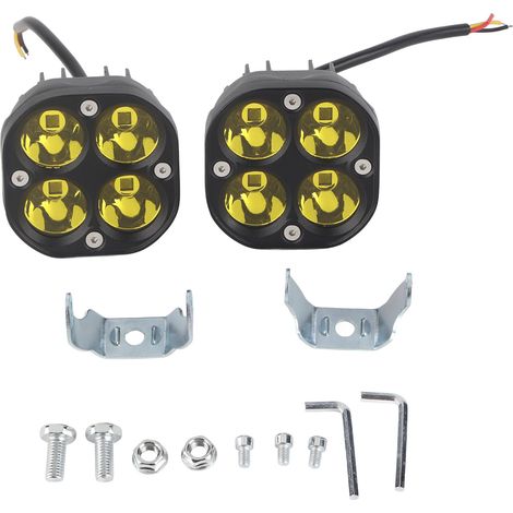 Set aus 2 LED-Arbeitsscheinwerfern, 2 Beleuchtungsmodi, hohe Helligkeit, IP68 wasserdicht, für Geländefahrzeuge (SUVs, Quads, LKWs) 9-24 V DC. (1/2)