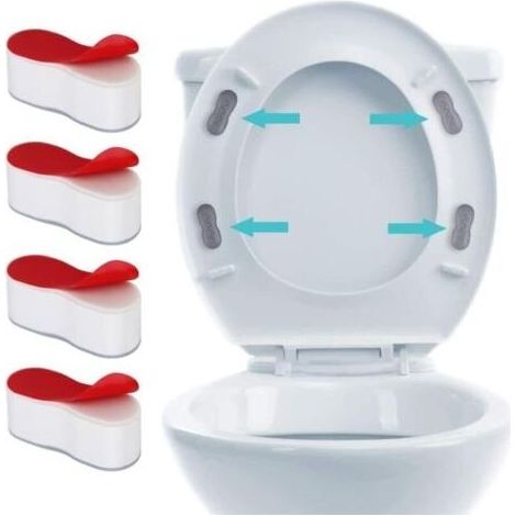 4 Pièces Butoir Universel pour Couvercle De Toilettes avec Adhésif Puissant Convient pour Les Maisons, Les Hôtels Et Les Écoles (1/4)