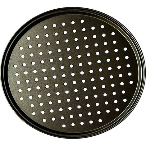 Poêle à Pizza Punch Acier Au Carbone Plat Four Perforé Multi-Usages Plaque à Pizzac Anti-adhérent Plaques à Pizza Utilisée pour Pâtisserie, La Pizza, Le Gâteau, Les Sandwichs, Saucisse, Galettes (1/5)