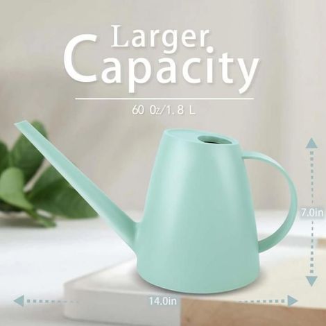 Arrosoir en plastique - - 1,8 litre - Vert - Bec long 35,5 cm - Débit réglable - Compact - Résistant aux chocs (1/5)