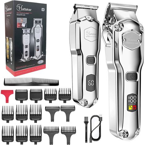 Tondeuse à cheveux professionnelle réglable pour hommes, avec écran LCD, puissante machine de coupe de cheveux électrique pour salons de coiffure et barbes. (1/5)