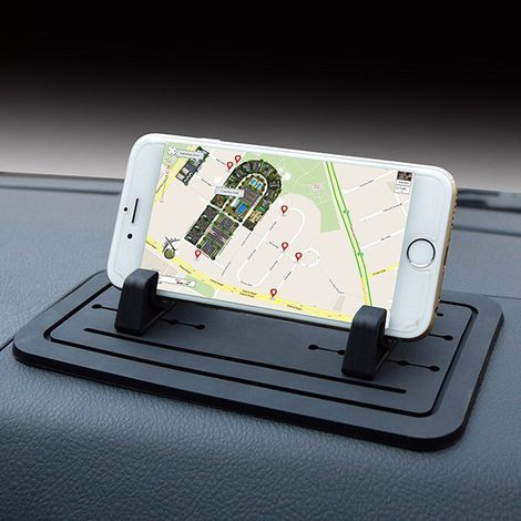 Support de téléphone de voiture en silicone avec tapis antidérapant, fixation pour tableau de bord, compatible GPS/GSM, universel : iPhone 14/13/12/11, Samsung Galaxy A/S21 FE, Huawei Nova (1/5)