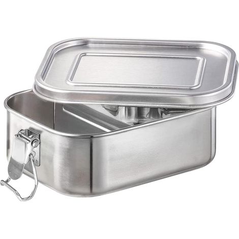 Boîte à lunch étanche en acier inoxydable avec compartiment amovible - 1000 ml, durable et écologique - Convient aux enfants et aux adultes (1/5)