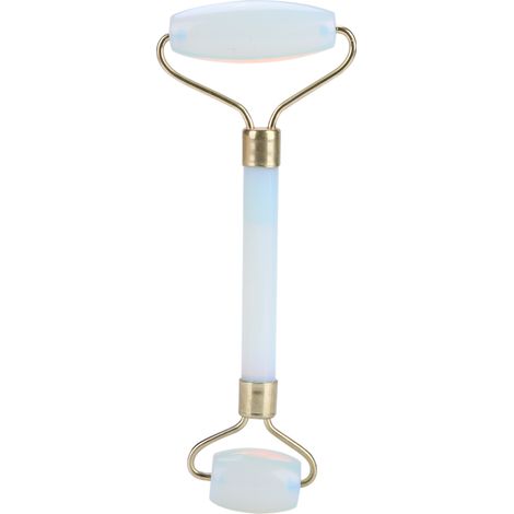 Rouleau de Gua Sha en Jade pour le Visage, Double Tête pour Soins Anti-Rides et Contour des Yeux (Blanc) (1/5)