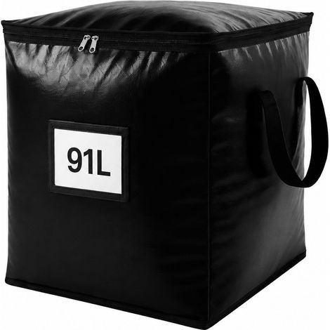 Grand sac de rangement pliable 190 L, noir, en tissu Oxford imperméable et anti-poussière, pour vêtements, couvertures, déménagement, noir 90 L (1 pièce) (1/5)