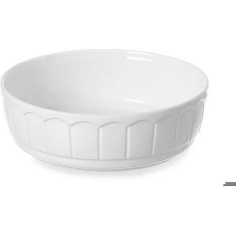Plat À Four Rond - Porcelaine Blanche - Ø100 X H50 Mm - Pour Cuisson Et Service - Lot De 4 (1/3)