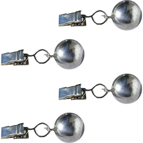 Juego de 4 pesas de metal macizo para manteles – diseño compacto/portátil – ideales para picnics, bodas o decoración de mesas – con prácticos clips. (1/5)