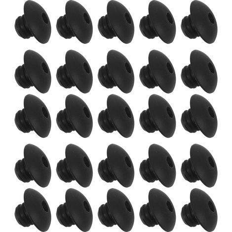 Lot de 100 bouchons pour panneaux perforés en silicone noir