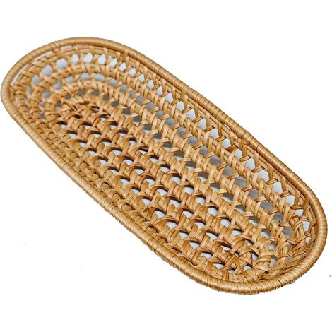 Des paniers à couverts tissés à la main, des petits paniers à pain en brocart et des paniers étroits tissés à la main servent à ranger les couverts, les baguettes, les en-cas et les fruits. (1/3)