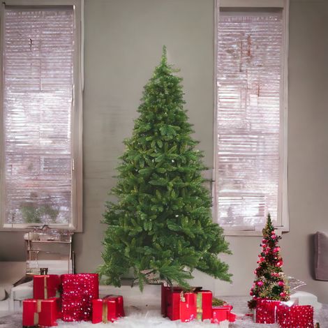 Albero di natale abete verde in PVC Baviera - Altezza 240 cm - 2371 rami