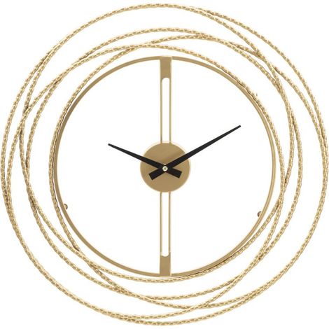 Orologio da parete Gold Strips con anelli concentrici in ferro oro (1/5)