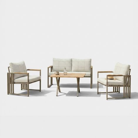 Gartenlounge mit Sofa und Couchtisch Fatsa - Beige (1/5)