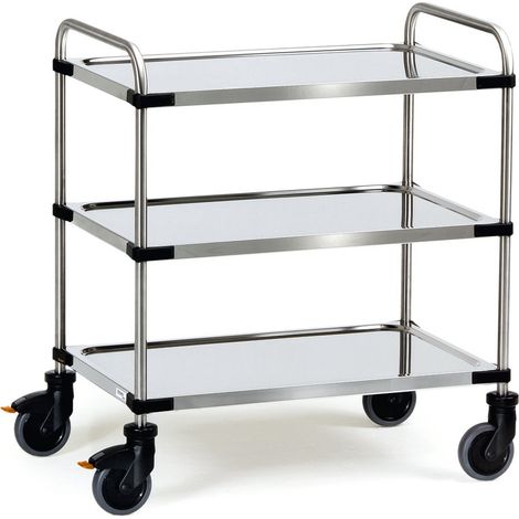 fetra Edelstahlwagen, Ladefläche 1000 x 500 mm, 3 Böden (1/2)