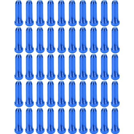 Lot de 50 embouts de gaine de frein à vitesse variable BOLANY, bleu, antiusure, bouchons d'extrémité pour câble de vélo (1/5)
