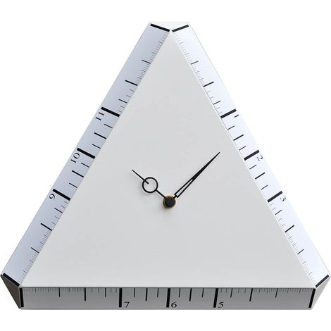 Orologio da Parete Triangolare 38X38Cm Pirondini Italia Pitagora Bianco