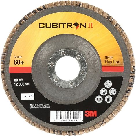 Disque abrasif à lamelles 3M™ Cubitron™ II 969F. 125x22 mm. Grain 40+. Plat boîte de 10 - 3M FRANCE