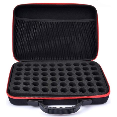 Boîte De Rangement Huile Essentielle - 60 Fentes - EVA Antichoc - Pour Flacons 10ml 15ml - Transport Et Voyage - Noir