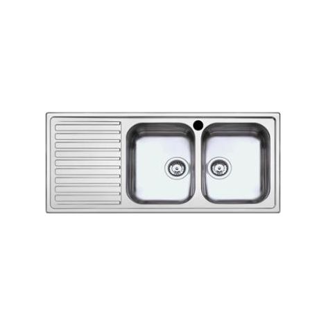 LAVELLO INOX INCASSO 116X50CM 2 VASCHE CON GOCCIOL (1/2)