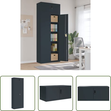 vidaXL Aktenschrank mit 4 Einlegeböden - Aktenschrank Anthrazit 90x40x240 cm Stahl (1/5)