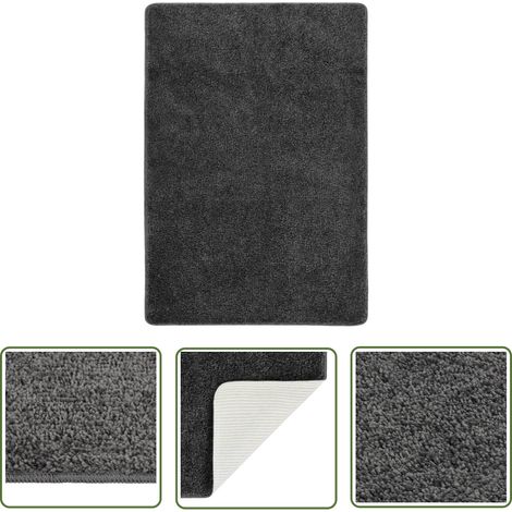 Tapis shaggy antidérapant Tapis de salon Tapis d'entrée Gris 120x170 cm 79480 (1/5)