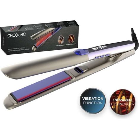 Cecotec Lisseur infrarouge à plaques vibrantes Lisse i-Twerk Pro Elite. Revêtement céramique et tourmaline.