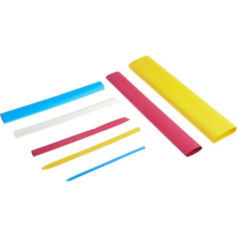 Kit de gaine de câble RS PRO Bleu, rouge, blanc, jaune Assortiment Polyoléfine, rétreint: 3:1 3mm ( Prix pour 1 Kit ) (1/4)
