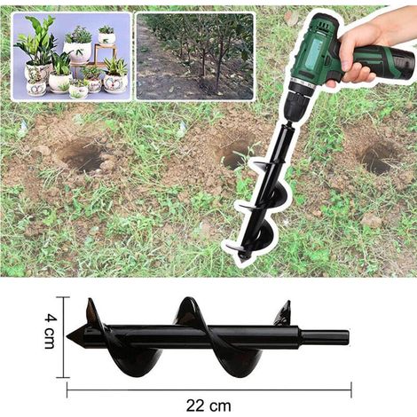 Trapano da giardino in acciaio inossidabile, a gas, con punta a spirale, scava buche profonde per piantare fiori. Pratico strumento per la piantumazione. (1/3)