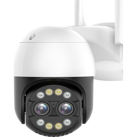 Caméra de sécurité à Domicile 4K 8MP IP caméra 2.8 + 12mm Double Objectif 8X Zoom PTZ caméra extérieure 2K sécurité CCTV caméra Suivi Automatique Surveillance P2P(8MP No SD Card) (1/5)