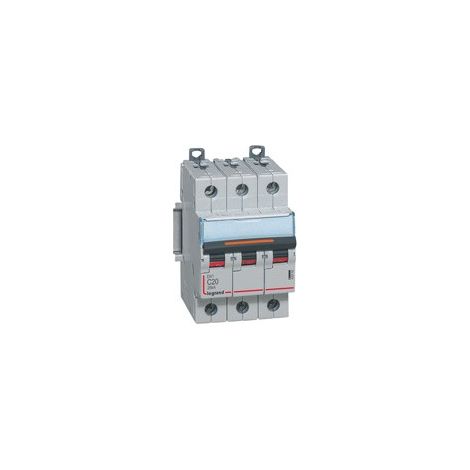 Disjoncteur DX³ 25kA arrivée haute et départ bas à vis 3 Pôles 400V 20A courbe C 3 modules LEGRAND 409782 (1/2)