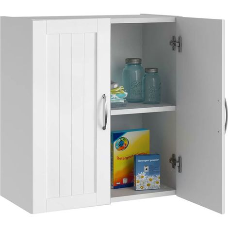 Pensile Bagno e Cucina Sospeso da Parete Armadietto a Muro Ripiano Regolabile (1/5)