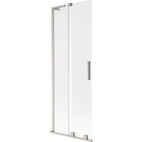 Mexen Velar L Badewannenabtrennung, 2-flügelig, verschiebbar, 70 x 150 cm, matt, gebürstetes Nickel - 896-070-003-31-97 (1/5)