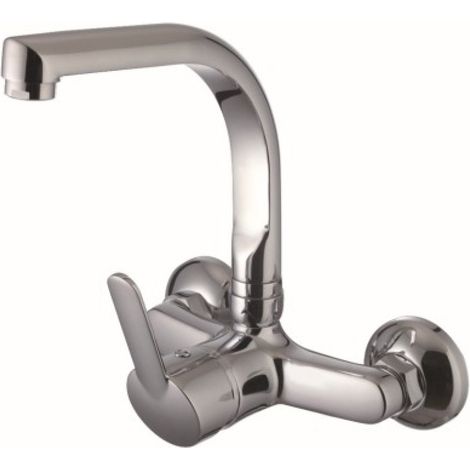 Grifo Cocina Fregadero 28X18X10,5Cm Monomando Mural Laton Cromo Urban Cleve (1/2)