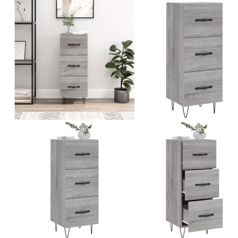 Buffet Sonoma gris 34,5x34x90 cm Bois d'ingénierie - Buffet Moderne - Meuble Rangement - Meuble Salon - Commode - Design Scandinave - Home & Living (1/5)