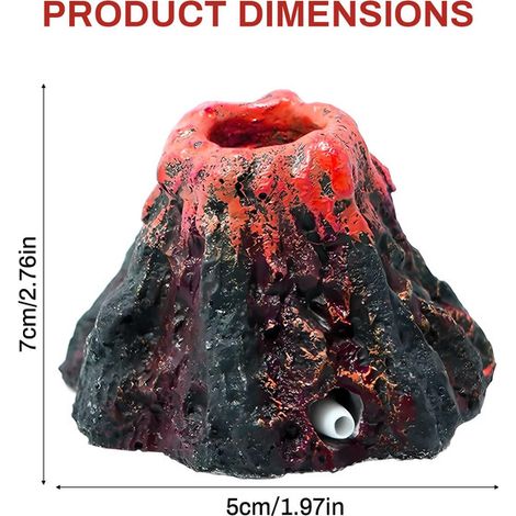 Décoration de Volcan pour Aquarium Ornement de Bulle d'Air en Résine pour Fish Tank Équipement d'Oxygénation Pompe à Air Non Incluse (1/5)