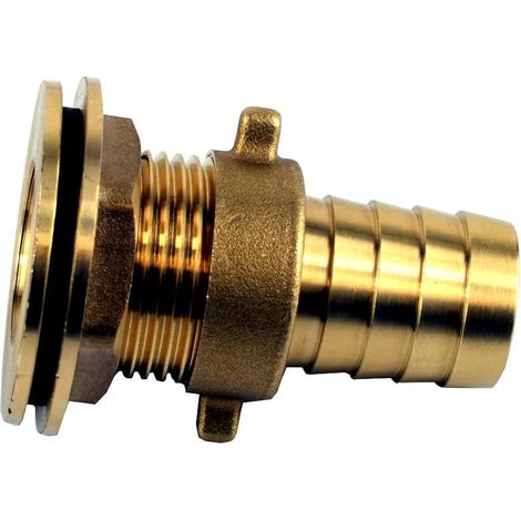 Tankdurchführung, Regentonnen Durchführung 1 Zoll, Messing Schlauchstutzen 25mm (1/5)
