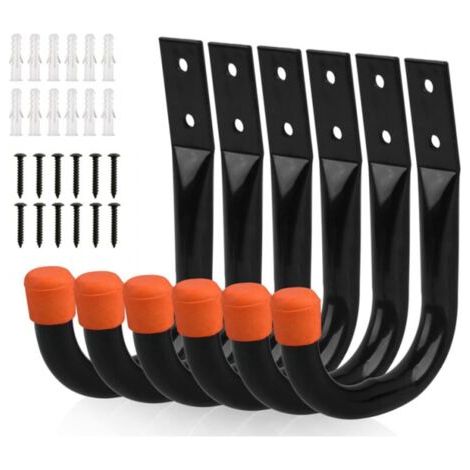 Crochets de rangement robustes pour garage, support mural universel, support mural en U, crochets à suspendre pour vélo, chaise, échelle, tuyau, outils, abri de jardin (1/5)