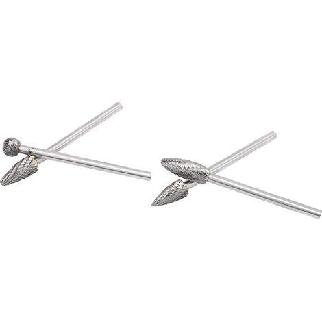 Ensemble de 4 limes rotatives argentées, tige de 6 mm, en acier tungstène pour outils de travail des métaux (1/5)