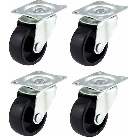 royaluxe -Roulettes pivotantes avec freins 40 mm, Roues pour meubles, appareils électroménagers et équipements, 100 kg maximum par lot, (1/2)